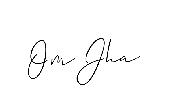 Also we have Om Jha name is the best signature style. Create professional handwritten signature collection using Allison_Script autograph style. Om Jha signature style 2 images and pictures png