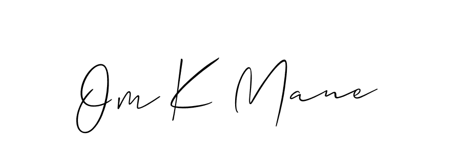 You should practise on your own different ways (Allison_Script) to write your name (Om K Mane) in signature. don't let someone else do it for you. Om K Mane signature style 2 images and pictures png