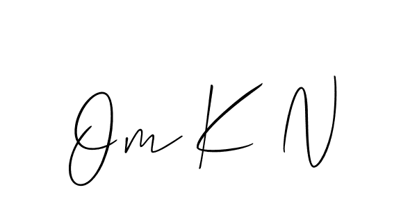 Make a short Om K N signature style. Manage your documents anywhere anytime using Allison_Script. Create and add eSignatures, submit forms, share and send files easily. Om K N signature style 2 images and pictures png