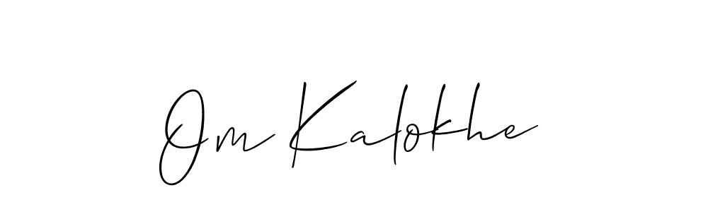 Also we have Om Kalokhe name is the best signature style. Create professional handwritten signature collection using Allison_Script autograph style. Om Kalokhe signature style 2 images and pictures png