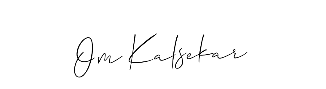 It looks lik you need a new signature style for name Om Kalsekar. Design unique handwritten (Allison_Script) signature with our free signature maker in just a few clicks. Om Kalsekar signature style 2 images and pictures png