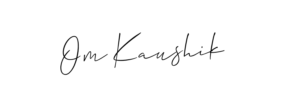 The best way (Allison_Script) to make a short signature is to pick only two or three words in your name. The name Om Kaushik include a total of six letters. For converting this name. Om Kaushik signature style 2 images and pictures png