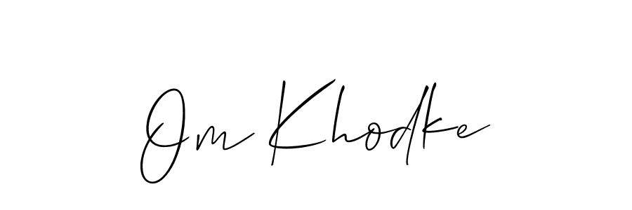 Make a short Om Khodke signature style. Manage your documents anywhere anytime using Allison_Script. Create and add eSignatures, submit forms, share and send files easily. Om Khodke signature style 2 images and pictures png