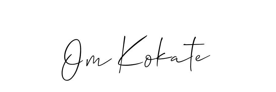 Similarly Allison_Script is the best handwritten signature design. Signature creator online .You can use it as an online autograph creator for name Om Kokate. Om Kokate signature style 2 images and pictures png