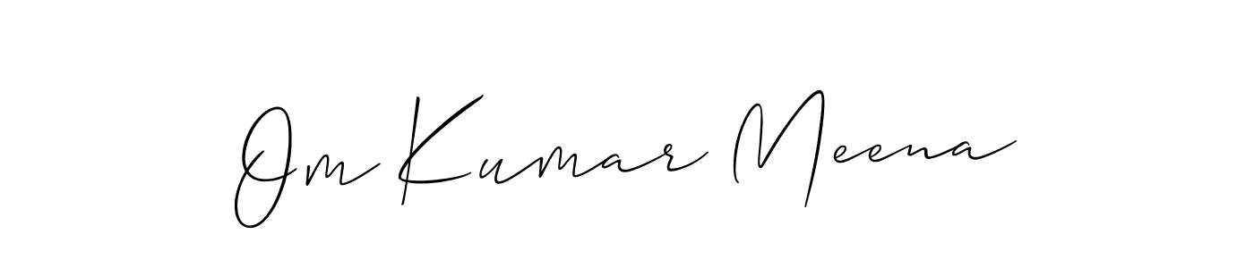 Allison_Script is a professional signature style that is perfect for those who want to add a touch of class to their signature. It is also a great choice for those who want to make their signature more unique. Get Om Kumar Meena name to fancy signature for free. Om Kumar Meena signature style 2 images and pictures png