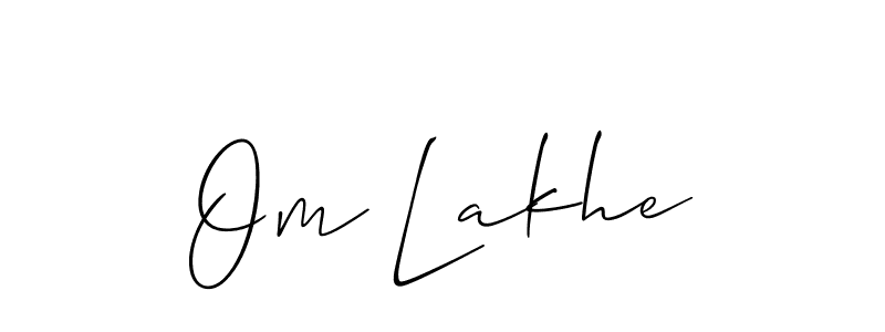 How to make Om Lakhe signature? Allison_Script is a professional autograph style. Create handwritten signature for Om Lakhe name. Om Lakhe signature style 2 images and pictures png