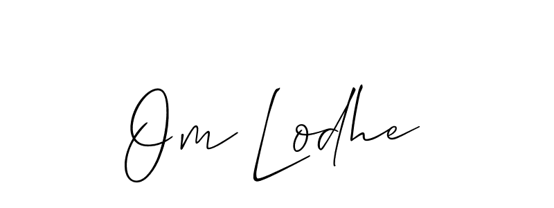 if you are searching for the best signature style for your name Om Lodhe. so please give up your signature search. here we have designed multiple signature styles  using Allison_Script. Om Lodhe signature style 2 images and pictures png