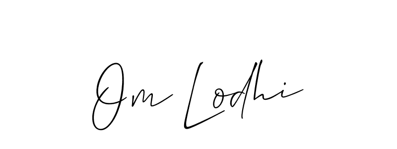 Use a signature maker to create a handwritten signature online. With this signature software, you can design (Allison_Script) your own signature for name Om Lodhi. Om Lodhi signature style 2 images and pictures png