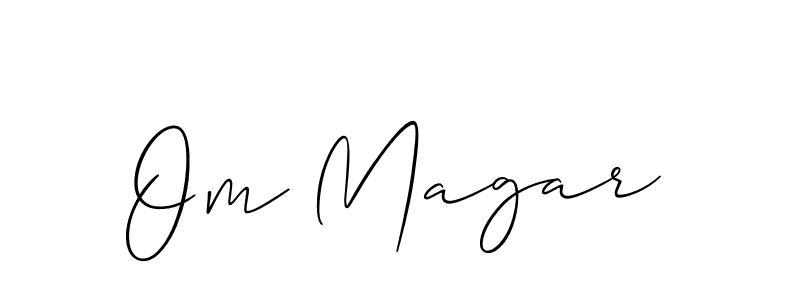 How to Draw Om Magar signature style? Allison_Script is a latest design signature styles for name Om Magar. Om Magar signature style 2 images and pictures png