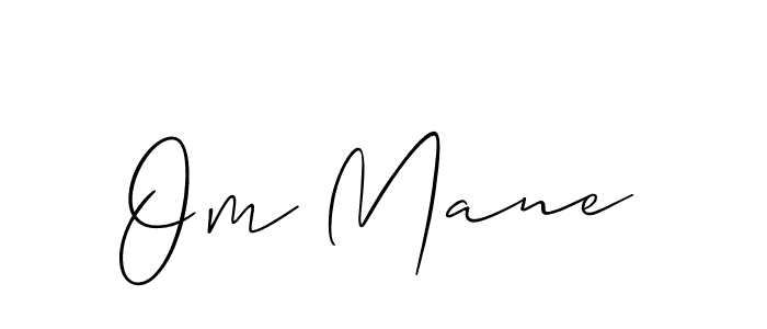 Om Mane stylish signature style. Best Handwritten Sign (Allison_Script) for my name. Handwritten Signature Collection Ideas for my name Om Mane. Om Mane signature style 2 images and pictures png