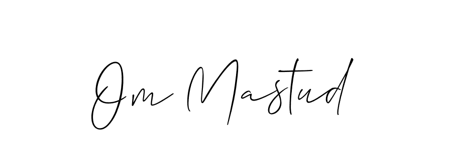 Allison_Script is a professional signature style that is perfect for those who want to add a touch of class to their signature. It is also a great choice for those who want to make their signature more unique. Get Om Mastud name to fancy signature for free. Om Mastud signature style 2 images and pictures png