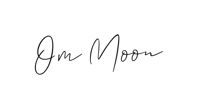 It looks lik you need a new signature style for name Om Moon. Design unique handwritten (Allison_Script) signature with our free signature maker in just a few clicks. Om Moon signature style 2 images and pictures png