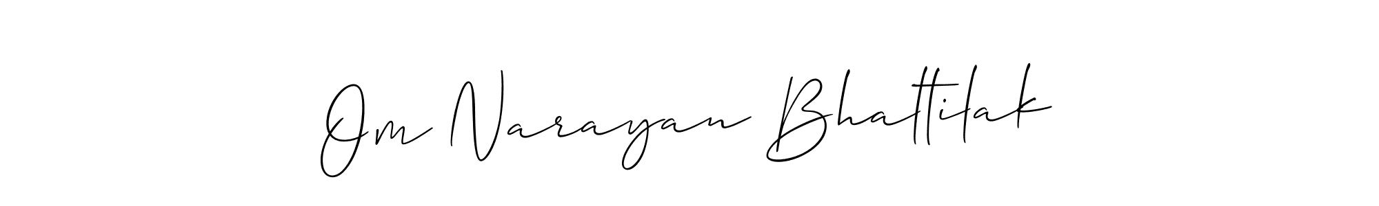 Use a signature maker to create a handwritten signature online. With this signature software, you can design (Allison_Script) your own signature for name Om Narayan Bhaltilak. Om Narayan Bhaltilak signature style 2 images and pictures png