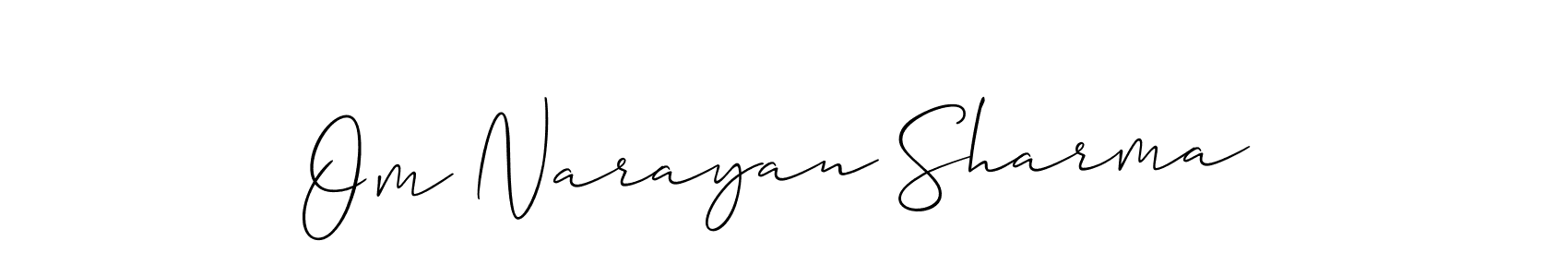 How to make Om Narayan Sharma signature? Allison_Script is a professional autograph style. Create handwritten signature for Om Narayan Sharma name. Om Narayan Sharma signature style 2 images and pictures png