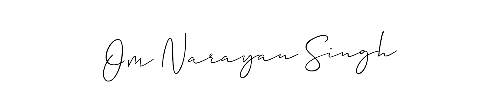 Design your own signature with our free online signature maker. With this signature software, you can create a handwritten (Allison_Script) signature for name Om Narayan Singh. Om Narayan Singh signature style 2 images and pictures png