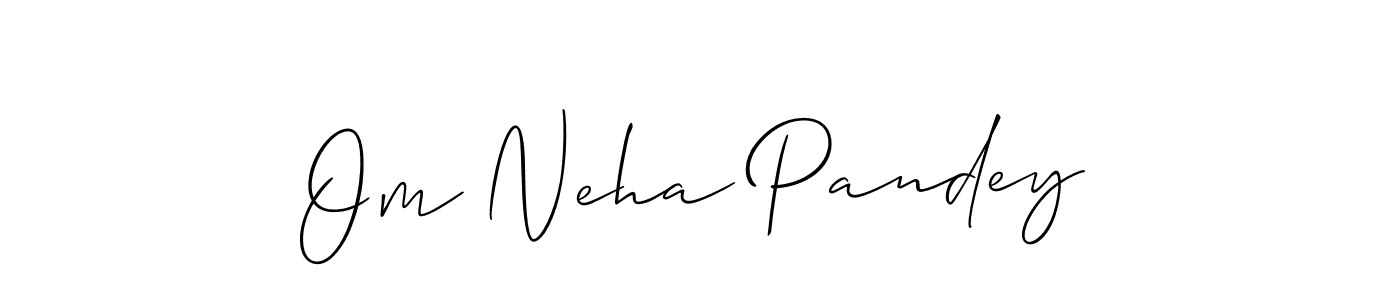 Om Neha Pandey stylish signature style. Best Handwritten Sign (Allison_Script) for my name. Handwritten Signature Collection Ideas for my name Om Neha Pandey. Om Neha Pandey signature style 2 images and pictures png