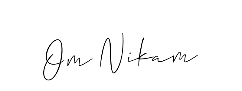 You should practise on your own different ways (Allison_Script) to write your name (Om Nikam) in signature. don't let someone else do it for you. Om Nikam signature style 2 images and pictures png