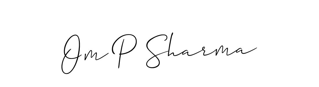Use a signature maker to create a handwritten signature online. With this signature software, you can design (Allison_Script) your own signature for name Om P Sharma. Om P Sharma signature style 2 images and pictures png