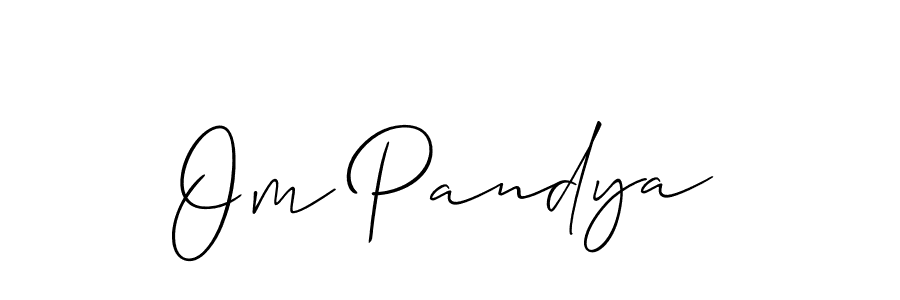 Also You can easily find your signature by using the search form. We will create Om Pandya name handwritten signature images for you free of cost using Allison_Script sign style. Om Pandya signature style 2 images and pictures png