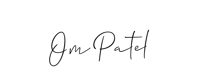 You should practise on your own different ways (Allison_Script) to write your name (Om Patel) in signature. don't let someone else do it for you. Om Patel signature style 2 images and pictures png