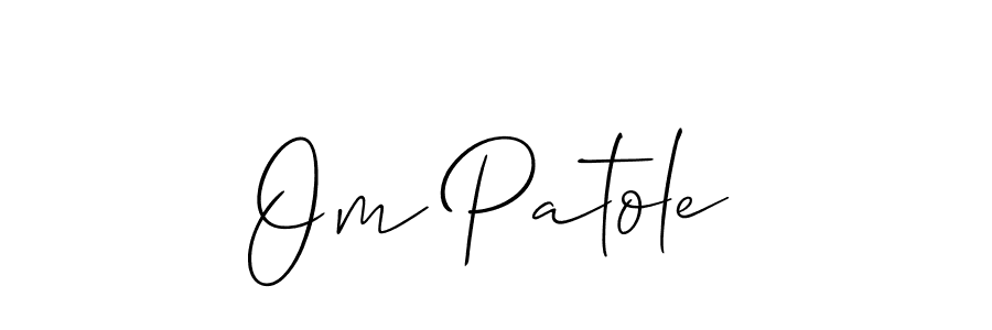 Create a beautiful signature design for name Om Patole. With this signature (Allison_Script) fonts, you can make a handwritten signature for free. Om Patole signature style 2 images and pictures png