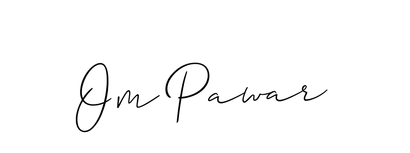 It looks lik you need a new signature style for name Om Pawar. Design unique handwritten (Allison_Script) signature with our free signature maker in just a few clicks. Om Pawar signature style 2 images and pictures png