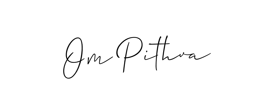 Allison_Script is a professional signature style that is perfect for those who want to add a touch of class to their signature. It is also a great choice for those who want to make their signature more unique. Get Om Pithva name to fancy signature for free. Om Pithva signature style 2 images and pictures png