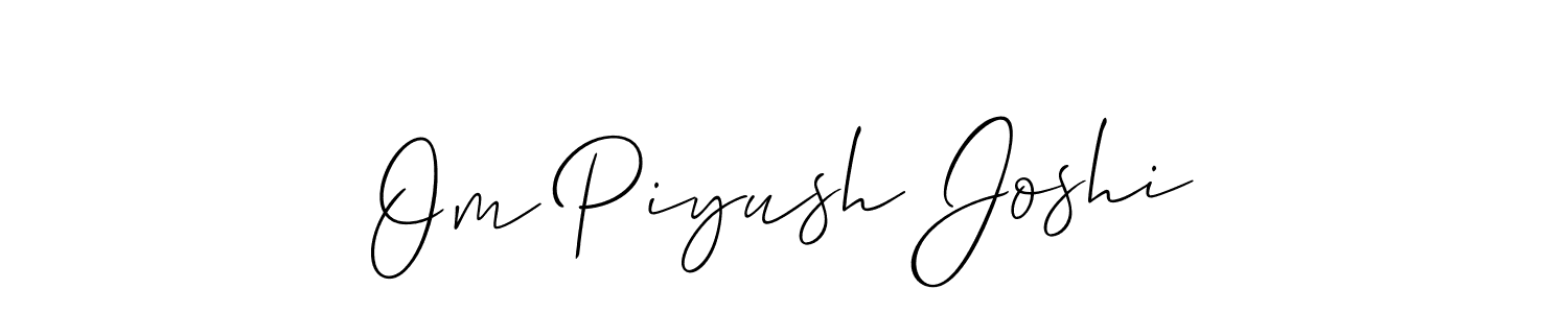 if you are searching for the best signature style for your name Om Piyush Joshi. so please give up your signature search. here we have designed multiple signature styles  using Allison_Script. Om Piyush Joshi signature style 2 images and pictures png