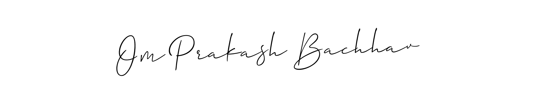 Also we have Om Prakash Bachhav name is the best signature style. Create professional handwritten signature collection using Allison_Script autograph style. Om Prakash Bachhav signature style 2 images and pictures png