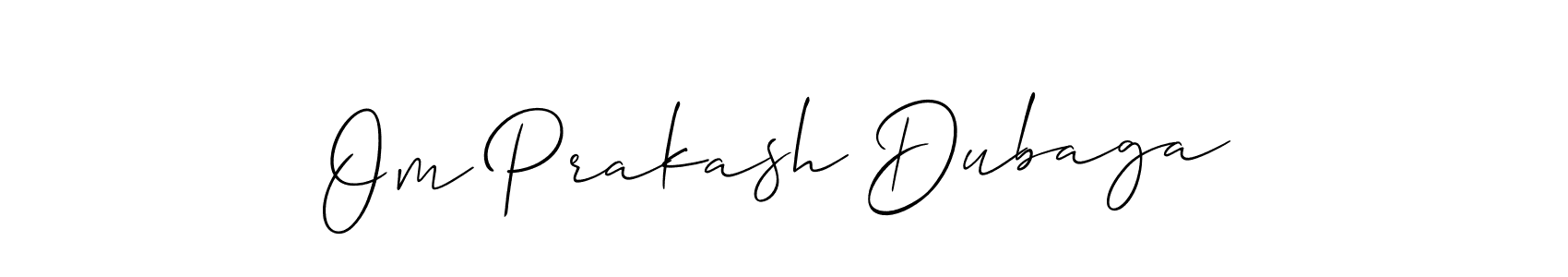 How to make Om Prakash Dubaga signature? Allison_Script is a professional autograph style. Create handwritten signature for Om Prakash Dubaga name. Om Prakash Dubaga signature style 2 images and pictures png