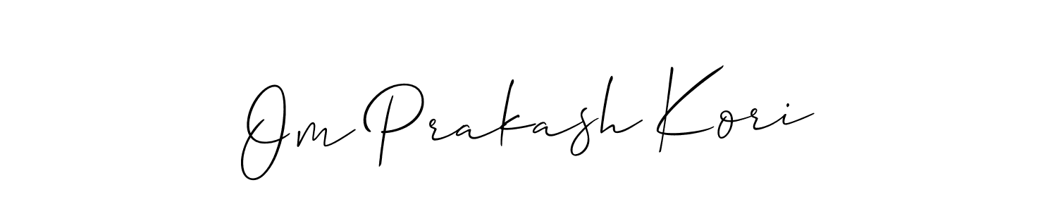 Om Prakash Kori stylish signature style. Best Handwritten Sign (Allison_Script) for my name. Handwritten Signature Collection Ideas for my name Om Prakash Kori. Om Prakash Kori signature style 2 images and pictures png