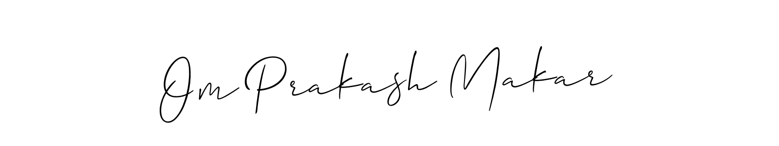 How to make Om Prakash Makar name signature. Use Allison_Script style for creating short signs online. This is the latest handwritten sign. Om Prakash Makar signature style 2 images and pictures png