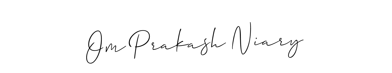 Use a signature maker to create a handwritten signature online. With this signature software, you can design (Allison_Script) your own signature for name Om Prakash Niary. Om Prakash Niary signature style 2 images and pictures png