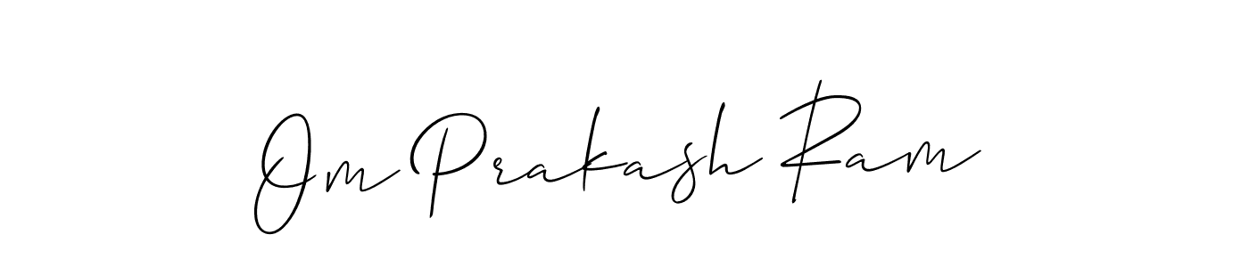 Use a signature maker to create a handwritten signature online. With this signature software, you can design (Allison_Script) your own signature for name Om Prakash Ram. Om Prakash Ram signature style 2 images and pictures png