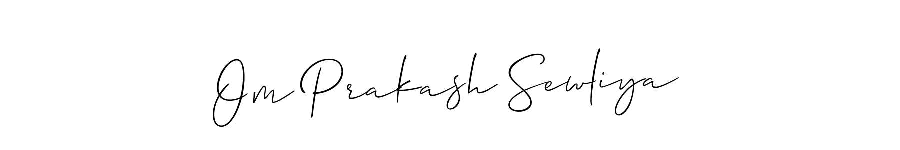 Also You can easily find your signature by using the search form. We will create Om Prakash Sewliya name handwritten signature images for you free of cost using Allison_Script sign style. Om Prakash Sewliya signature style 2 images and pictures png