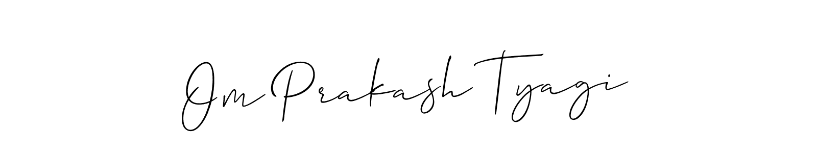 Allison_Script is a professional signature style that is perfect for those who want to add a touch of class to their signature. It is also a great choice for those who want to make their signature more unique. Get Om Prakash Tyagi name to fancy signature for free. Om Prakash Tyagi signature style 2 images and pictures png