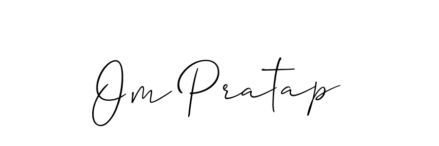 Use a signature maker to create a handwritten signature online. With this signature software, you can design (Allison_Script) your own signature for name Om Pratap. Om Pratap signature style 2 images and pictures png