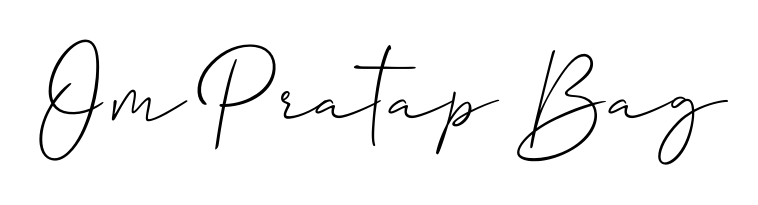 The Allison_Script typeface gives name Om Pratap Bag a refined look. Suitable for certificates, diplomas, and official verification. Om Pratap Bag signature style 2 images and pictures png