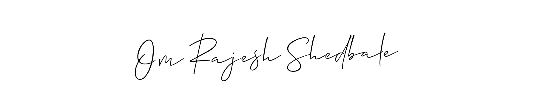 if you are searching for the best signature style for your name Om Rajesh Shedbale. so please give up your signature search. here we have designed multiple signature styles  using Allison_Script. Om Rajesh Shedbale signature style 2 images and pictures png