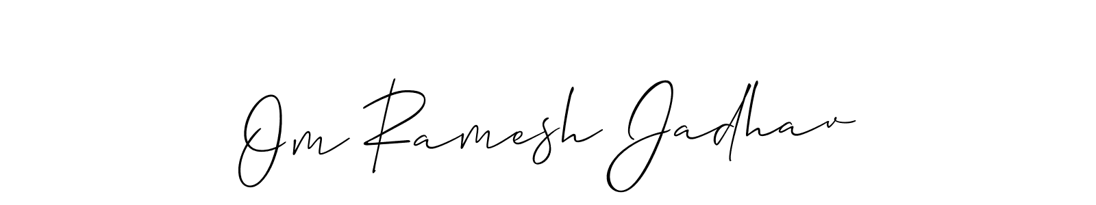 You should practise on your own different ways (Allison_Script) to write your name (Om Ramesh Jadhav) in signature. don't let someone else do it for you. Om Ramesh Jadhav signature style 2 images and pictures png