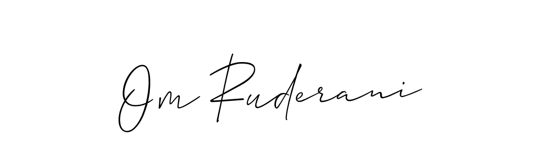 How to make Om Ruderani name signature. Use Allison_Script style for creating short signs online. This is the latest handwritten sign. Om Ruderani signature style 2 images and pictures png