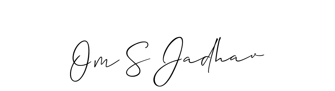 Allison_Script is a professional signature style that is perfect for those who want to add a touch of class to their signature. It is also a great choice for those who want to make their signature more unique. Get Om S Jadhav name to fancy signature for free. Om S Jadhav signature style 2 images and pictures png