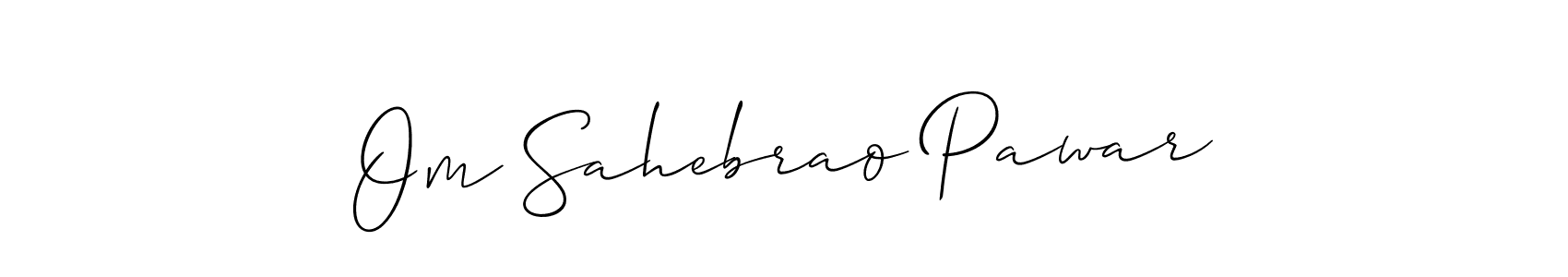 Make a beautiful signature design for name Om Sahebrao Pawar. With this signature (Allison_Script) style, you can create a handwritten signature for free. Om Sahebrao Pawar signature style 2 images and pictures png