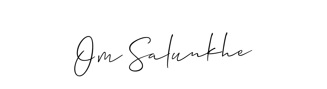 Design your own signature with our free online signature maker. With this signature software, you can create a handwritten (Allison_Script) signature for name Om Salunkhe. Om Salunkhe signature style 2 images and pictures png