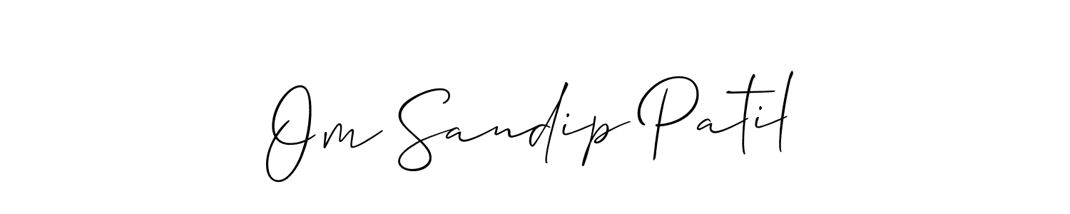 How to Draw Om Sandip Patil signature style? Allison_Script is a latest design signature styles for name Om Sandip Patil. Om Sandip Patil signature style 2 images and pictures png