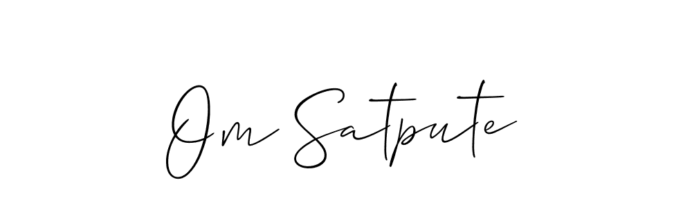 The best way (Allison_Script) to make a short signature is to pick only two or three words in your name. The name Om Satpute include a total of six letters. For converting this name. Om Satpute signature style 2 images and pictures png