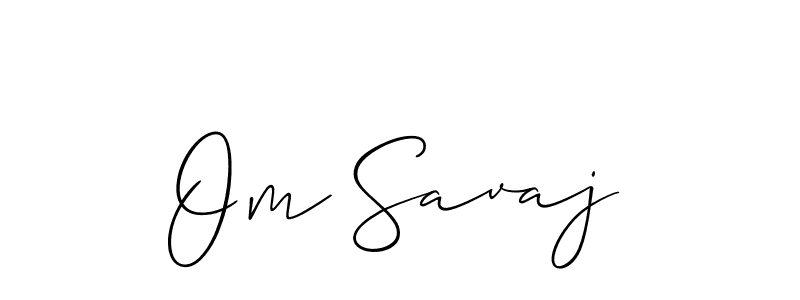 Allison_Script is a professional signature style that is perfect for those who want to add a touch of class to their signature. It is also a great choice for those who want to make their signature more unique. Get Om Savaj name to fancy signature for free. Om Savaj signature style 2 images and pictures png