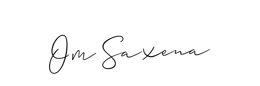 Use a signature maker to create a handwritten signature online. With this signature software, you can design (Allison_Script) your own signature for name Om Saxena. Om Saxena signature style 2 images and pictures png