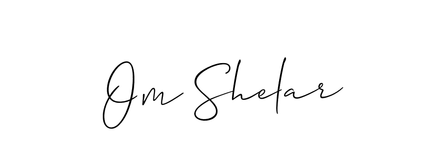 Also we have Om Shelar name is the best signature style. Create professional handwritten signature collection using Allison_Script autograph style. Om Shelar signature style 2 images and pictures png