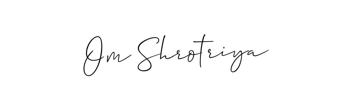 Make a beautiful signature design for name Om Shrotriya. With this signature (Allison_Script) style, you can create a handwritten signature for free. Om Shrotriya signature style 2 images and pictures png